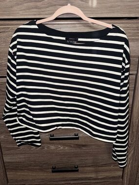J. Crew Cropped Striped Women’s Long Sleeve Top